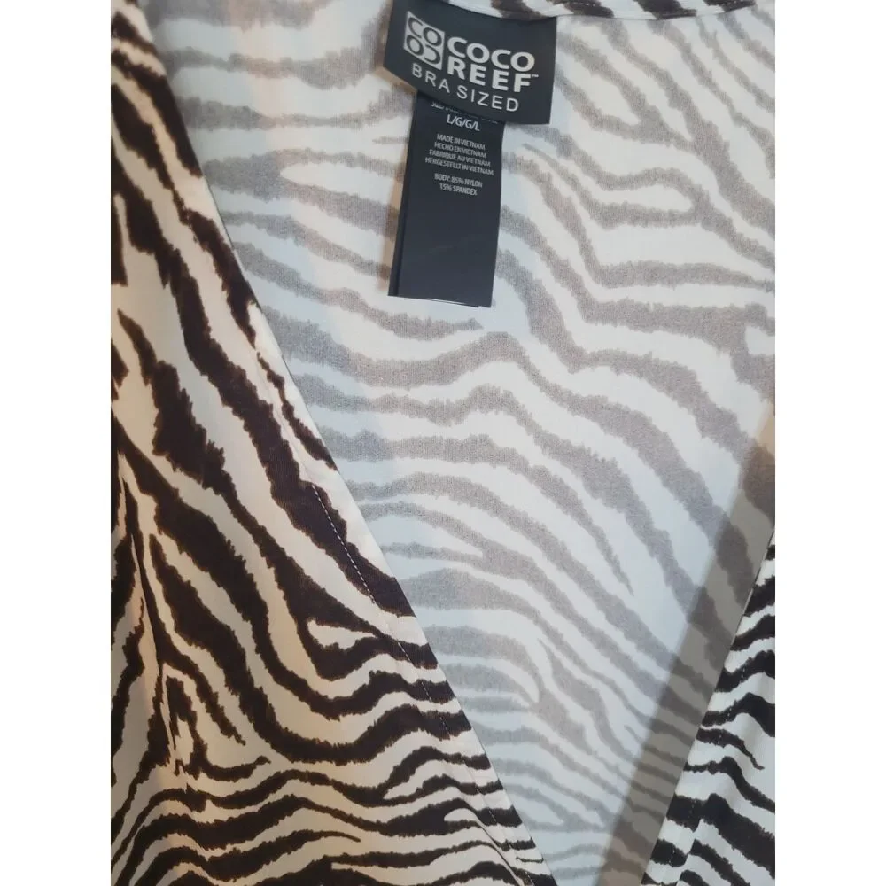 COCO REEF Adorn Swimsuit Cover Up Dress Color  Native Zebra Size Large - Picture 3 of 3